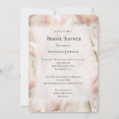 赤面ピンククリームチューリップフラワーズブライダルシャワー 招待状 (正面)