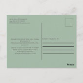 赤面ピンククリームフラワーズウォーター色ブライダルシャワー ポストカード (裏面)