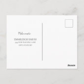 赤面ピンククリームフラワーズメタルポット変更アドレス ポストカード (裏面)