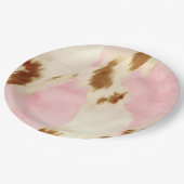 赤面ピンククリームホワイトブラウンコウィド ペーパープレート (アングル)