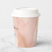 赤面ピンククリームホワイト金ゴールド牛革 紙コップ (左)