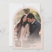 赤面ピンククリームワイルドフラワーバタフライアー結婚チーズ 招待状 (裏面)