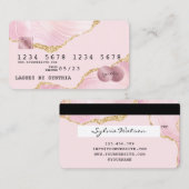 赤面ピンククレジットカードの追加ロゴ 名刺 (正面/裏面)