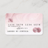 赤面ピンククレジットカードの追加ロゴ 名刺 (正面)