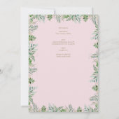 赤面ピンククロスカトリックの婚約者結婚団 招待状 (裏面)