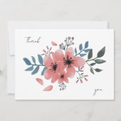 赤面ピンククロスフローラ写真バプテスマ サンキューカード (裏面)