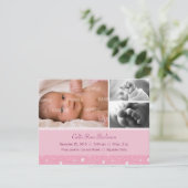赤面ピンクグムドロップベビー誕生 案内状 (スタンド正面)