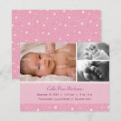 赤面ピンクグムドロップベビー誕生 案内状 (正面/裏面)