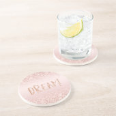 赤面ピンクグラデーショングリジーグリッタースパークル コースター (側面)