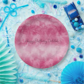 赤面ピンクグラデーションストライプ色 ペーパープレート (パーティー)