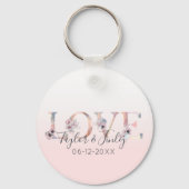赤面ピンクグラデーションラブガーリーブライダルシャワー キーホルダー (正面)