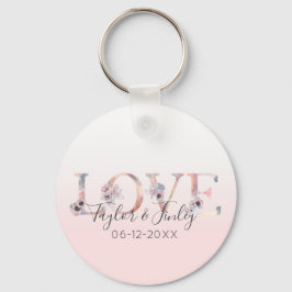 赤面ピンクグラデーションラブガーリーブライダルシャワー キーホルダー