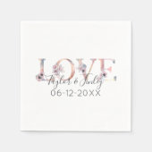 赤面ピンクグラデーションラブキュートガーリーブライダルシャワー スタンダードカクテルナプキン (正面)