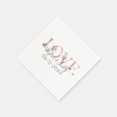 赤面ピンクグラデーションラブキュートガーリーブライダルシャワー スタンダードカクテルナプキン (角)