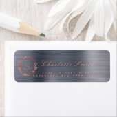 赤面ピンクグラファイトグレーリースVIPモノグラムRSVP ラベル (インサイチュ)