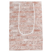 赤面ピンクグラムグリッターストライプズ ミディアムペーパーバッグ (裏面)