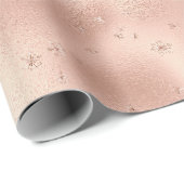 赤面ピンクグラムグリッタースノーフレーク ラッピングペーパー (ロールコーナー)
