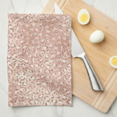 赤面ピンクグラムグリッターヒョウ柄 キッチンタオル (四つ折り)