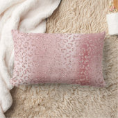 赤面ピンクグラムグリッターヒョウ ランバークッション (ブランケット)