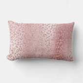 赤面ピンクグラムグリッターヒョウ ランバークッション (正面)