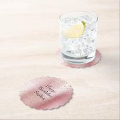 赤面ピンクグラム金ゴールドスパークル紙吹雪誕生日 ペーパーコースター (インサイチュ)