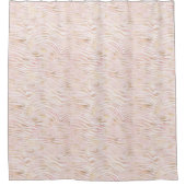 赤面ピンクグラム金ゴールドゼブラプリント シャワーカーテン (正面)