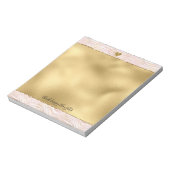 赤面ピンクグラム金ゴールドゼブラプリント ノートパッド (回転)