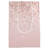 赤面ピンクグリグラデーションッジーグリッタースパークル       ミディアムペーパーバッグ (裏面)