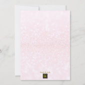 赤面ピンクグリッターエレガントシックスウィート16 招待状 (裏面)