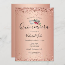 赤面ピンクグリッターキンセアニェラバジェット招待状