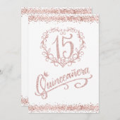 赤面ピンクグリッターキンセアニラ15 招待状 (正面/裏面)