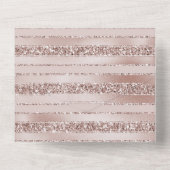 赤面ピンクグリッターグラムストライプズ オールインワン招待状 (裏面)