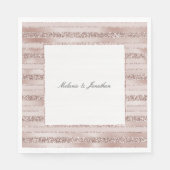 赤面ピンクグリッターグラムストライプズ スタンダードランチョンナプキン (正面)