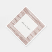赤面ピンクグリッターグラムストライプズ スタンダードランチョンナプキン (角)