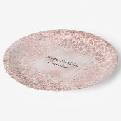 赤面ピンクグリッターグリッツ ペーパープレート (アングル)