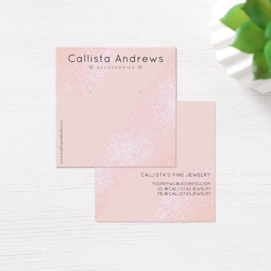 赤面ピンクグリッタージオハートイヤリングディスプレイ (デスク)