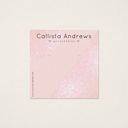 赤面ピンクグリッタージオハートイヤリングディスプレイ (正面)