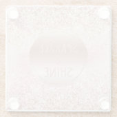 赤面ピンクグリッタースパークル ガラスコースター (裏面)