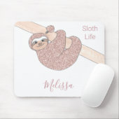 赤面ピンクグリッタースロスライフ名 マウスパッド (マウス)