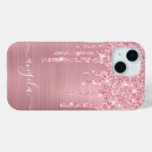 赤面ピンクグリッタードリップスグラムシグネチガーリーャ Case-Mate iPhoneケース (裏面 (横))
