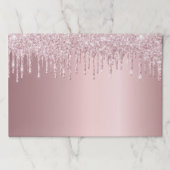赤面ピンクグリッタードリップパーティー紙ランチョンマット ペーパーパッド (正面)