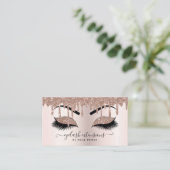 赤面ピンクグリッタードリップメイクアップアーティストラシスト 名刺 (スタンド正面)