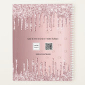 赤面ピンクグリッタードリップモノグラムスクリプト2025 プランナー手帳 (裏面)