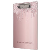 赤面ピンクグリッタードリップモノグラムモダン クリップボード (左)