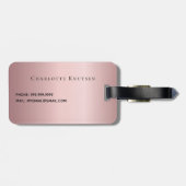 赤面ピンクグリッタードリップモノグラム名 ラゲッジタグ (裏面横)