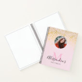 赤面ピンクグリッターフォトモノグラムスケッチブックノート ノートブック (内部)