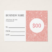 赤面ピンクグリッターメイクアーティストギフト券 (裏面)