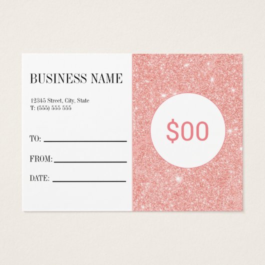 赤面ピンクグリッターメイクアーティストギフト券 (裏面)