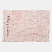 赤面ピンクグリッターレオパードプリント                キッチンタオル (横)