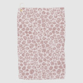 赤面ピンクグリッターレオパードプリント     ゴルフタオル (正面)